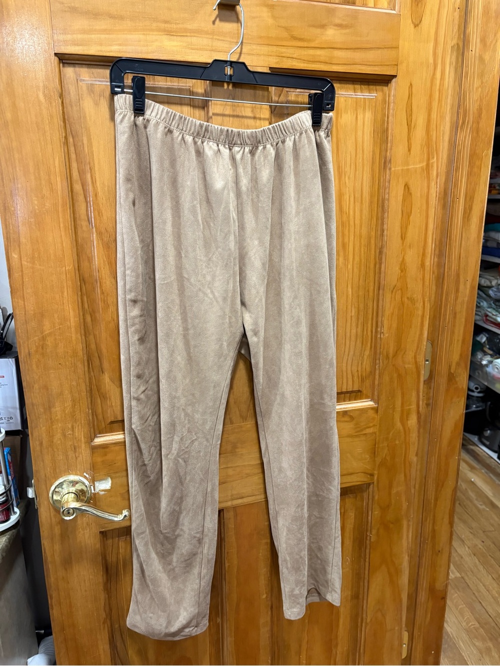 Say What? Woman’s Light Brown Elastic-Waist Lounge Pants